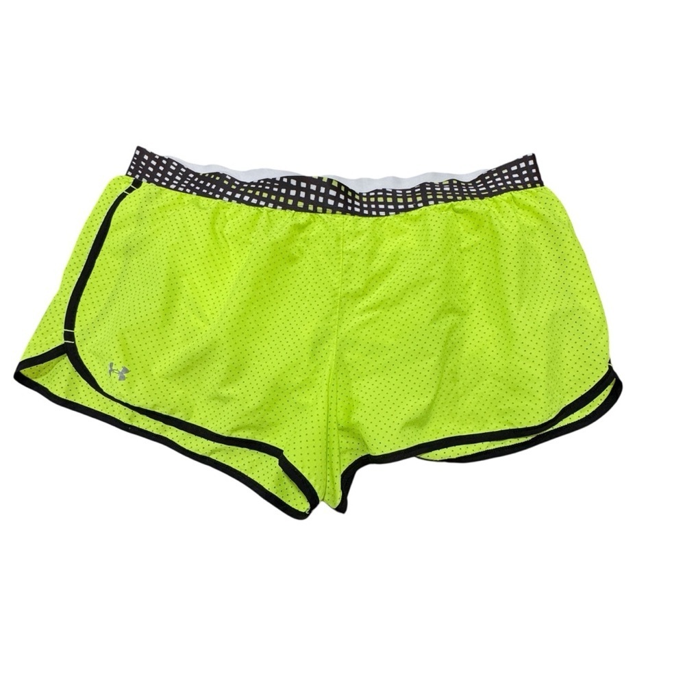 Under Armour Woman’s Fly By 2.0 Athletic Running Shorts Neon Yellow Size XL